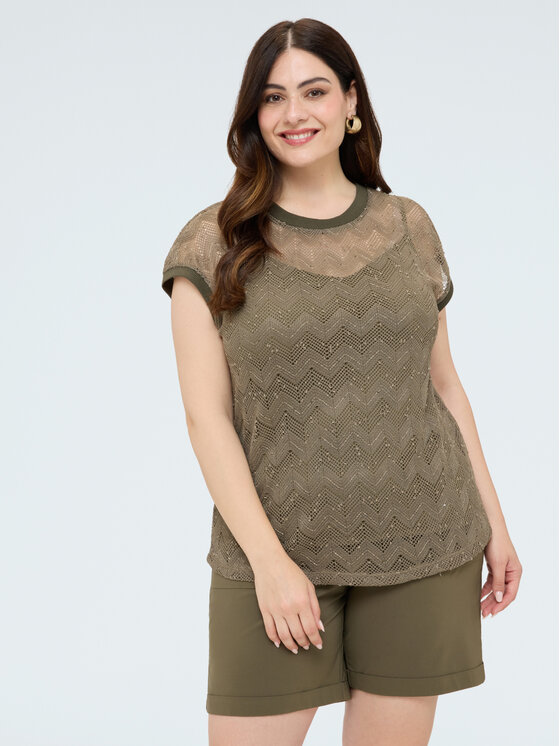 Fiorella Rubino Fiorella Rubino T-Shirt G006L009530N035 Zielony Regular Fit