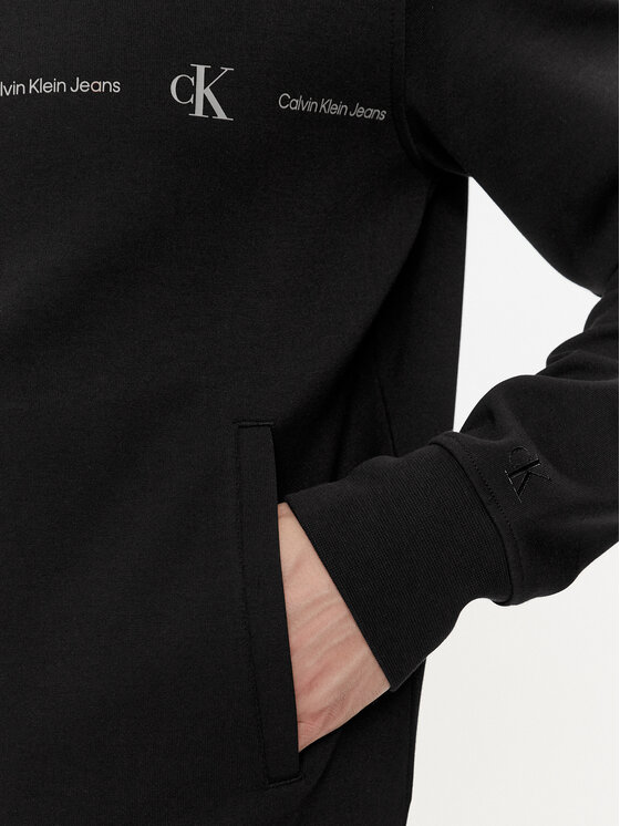 Calvin Klein Jeans Calvin Klein Jeans Суитшърт Logo Repeat J30J325493 Черен Regular Fit