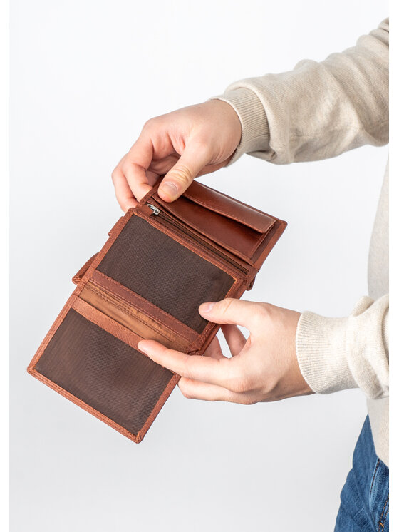 Mustang Mustang Portfel męski DENIMO WALLET Brązowy