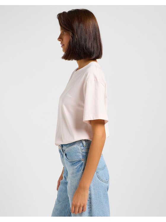 Lee Lee T-Shirt Graphic Tee Różowy Relaxed Fit