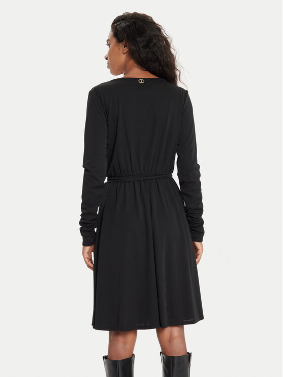 TWINSET TWINSET Koktejlové šaty 241TE2054 Černá Regular Fit