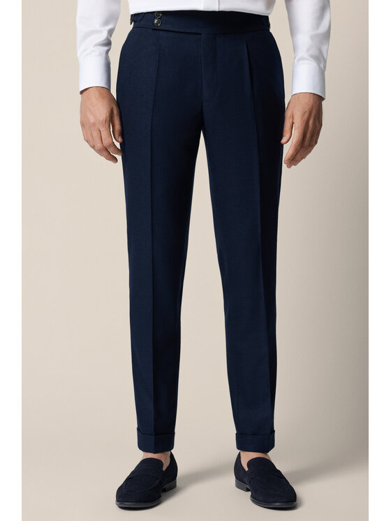 Lancerto Lancerto Spodnie materiałowe Paullo GranatoweSP131126000002 Granatowy Slim Fit