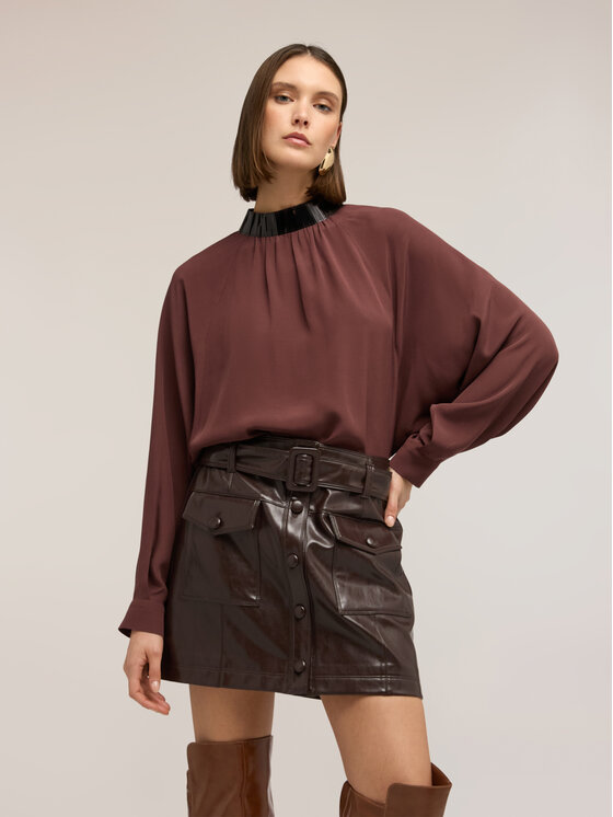 Motivi Motivi Blusa 2007W000765N022 Marrone Over Fit