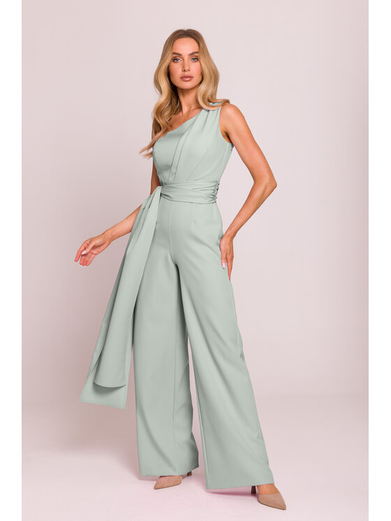 Made of Emotion Made of Emotion Jumpsuit M845 Verde Sexy Straight Fit