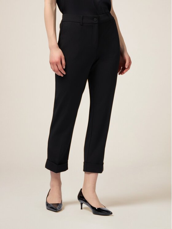 Oltre Oltre Spodnie materiałowe P287R008384N033 Czarny Regular Fit