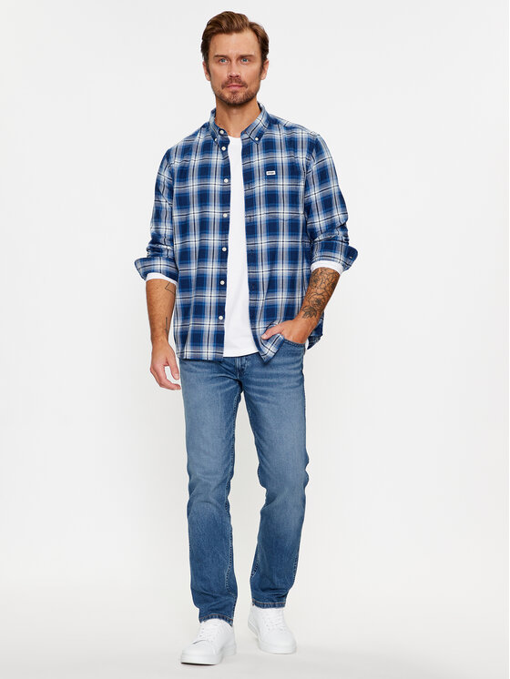 Wrangler Wrangler Τζιν πουκάμισο 112341056 Μπλε Regular Fit