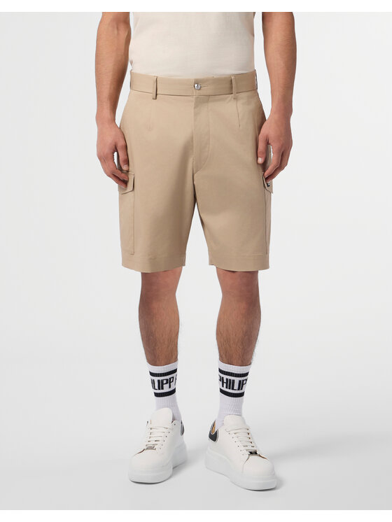 PHILIPP PLEIN PHILIPP PLEIN Szorty materiałowe 29928 Beżowy Regular Fit