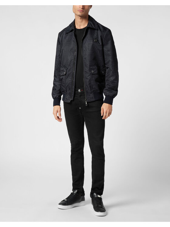 PHILIPP PLEIN PHILIPP PLEIN Kurtka bomber 22219 Niebieski jasny Regular Fit