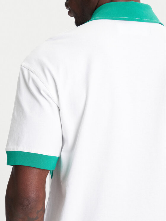 United Colors Of Benetton United Colors Of Benetton Тениска с яка и копчета 3MCYU301U Бял Regular Fit