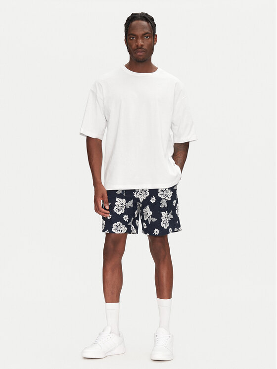 Tommy Jeans Tommy Jeans Auduma šorti Slub Aop Beach DM0DM21947 Tumši zils Regular Fit