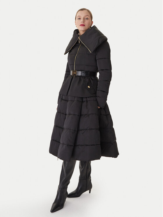 Elisabetta Franchi Elisabetta Franchi Παλτό χειμωνιάτικο PI-86Z-56E2-V790 Μαύρο Regular Fit