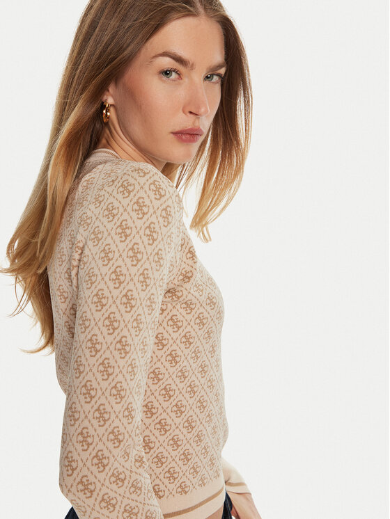 Guess Guess Sweter Lise W4BR21 Z37K0 Beżowy Regular Fit