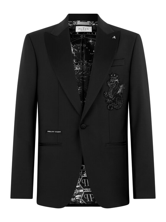PHILIPP PLEIN PHILIPP PLEIN Marynarka 31389 Czarny Regular Fit