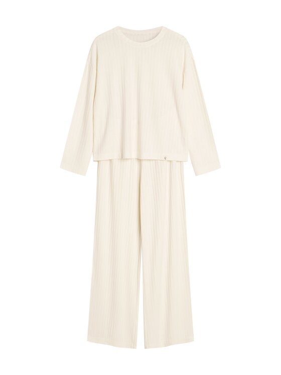 Esotiq Esotiq Komplet bluza i spodnie materiałowe 42692 Biały Loose Fit