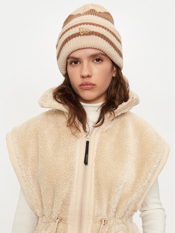 New Era New Era Czapka Stripe Cuff Knit Beanie 60580764 Beżowy