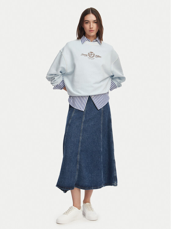 Tommy Hilfiger Tommy Hilfiger Sweatshirt Crest Embroidery WW0WW48733 Hellblau Relaxed Fit