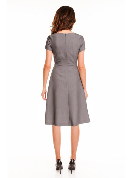 Awama Awama Sukienka letnia A130 Szary Basic Fit