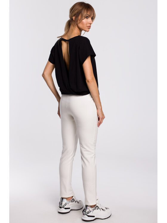 Made of Emotion Made of Emotion Pantaloni in maglia M493 Bianco Ahletic Fit