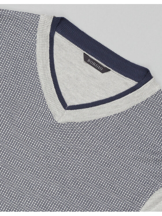 Borgio Borgio Sweter borgarello Szary Regular Fit