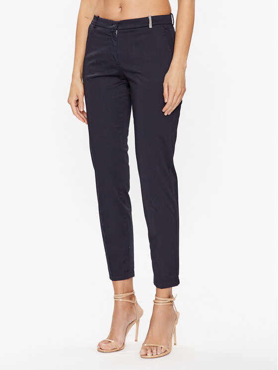 Fabiana Filippi Pantaloni din material PADP02W364 Bleumarin Regular Fit