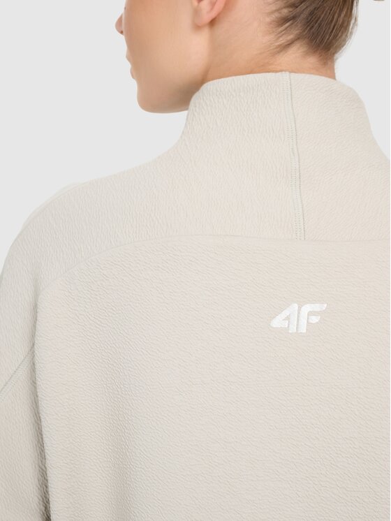 4F 4F Μπλούζα 4FWAW25TFSWF589-12S Ανοιχτό μπεζ Oversize