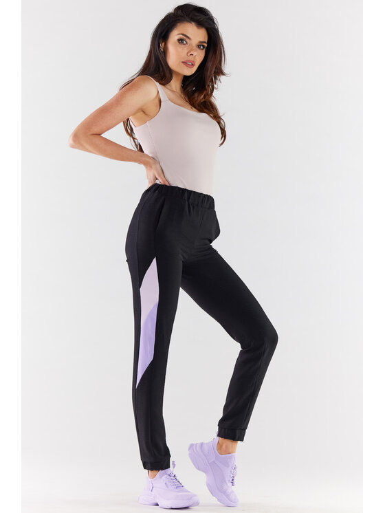 Awama Awama Spodnie damskie A498 Czarny Basic Fit