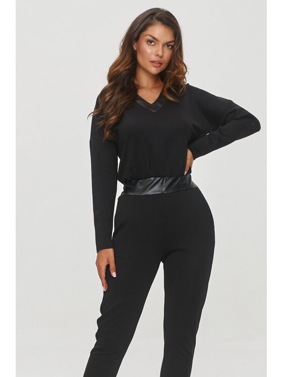 Makadamia Makadamia Kombinezon M850 Czarny Slim Fit