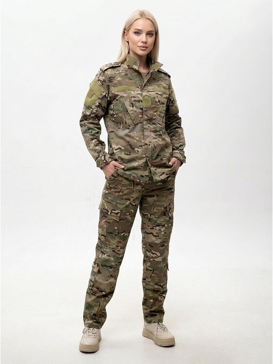 Jigga Wear Jigga Wear Komplet kurtka przeciwdeszczowa i spodnie Mundur Militarny Taktyczny moro camo harcerstwo 130539 Brązowy Regular Fit