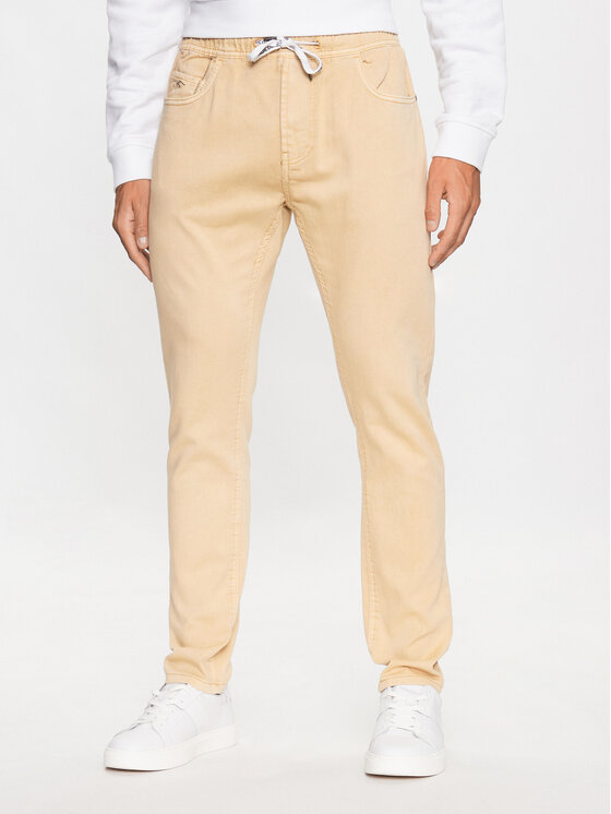 INDICODE Pantaloni din material Cayman 60-310 Bej Regular Fit