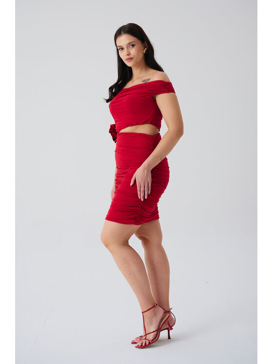 ROSE AVENUE ROSE AVENUE Sukienka elegancka SUKIENKA LILA Czerwony Regular Fit