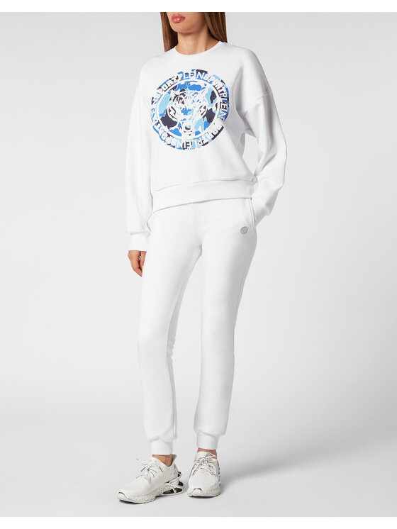 Plein Sport Plein Sport Longsleeve 13005 Biały Regular Fit