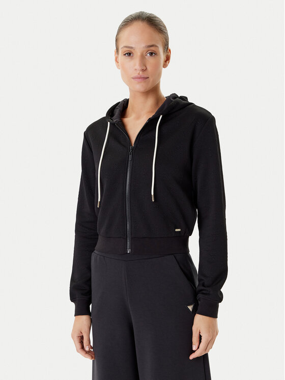 Guess Guess Bluză V5YQ06 KBSL2 Negru Regular Fit
