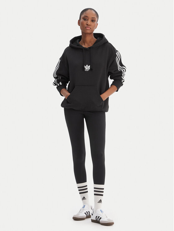 adidas adidas Felpa adicolor 3D Trefoil GN2931 Nero Oversize