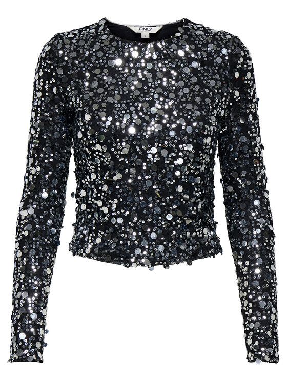 ONLY ONLY Блуза Catina 15358382 Черен Slim Fit