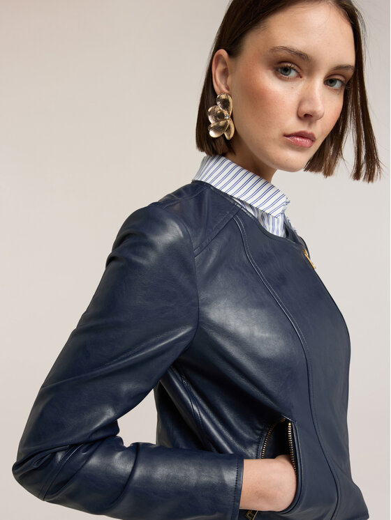 Motivi Motivi Giacca in similpelle R315Q001115N034 Blu Regular Fit