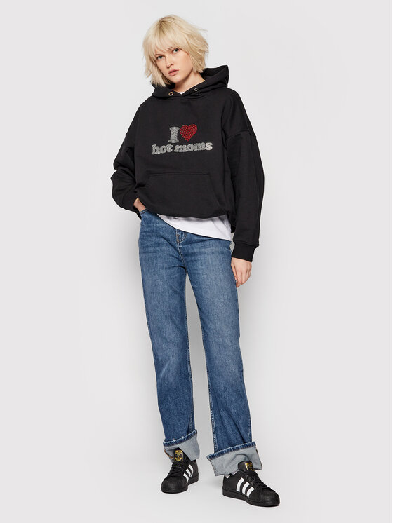 2005 2005 Majica dugih rukava Unisex Hot Moms Crna Relaxed Fit