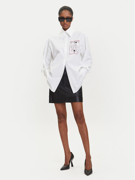 KARL LAGERFELD KARL LAGERFELD Πουκάμισο A3W11040 Λευκό Relaxed Fit