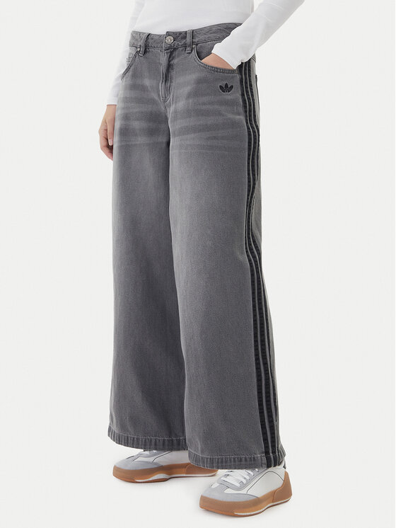 adidas adidas Blugi adicolor Denim Adilenium JV7455 Gri Wide Leg