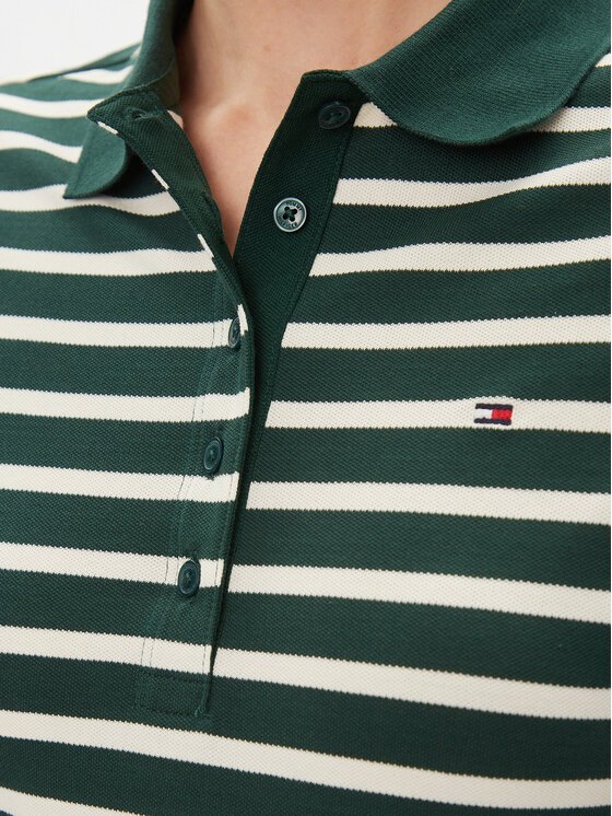 Tommy Hilfiger Tommy Hilfiger Haljina za svaki dan Reg Breton Midi Polo Dress Ss WW0WW42030 Zelena Regular Fit