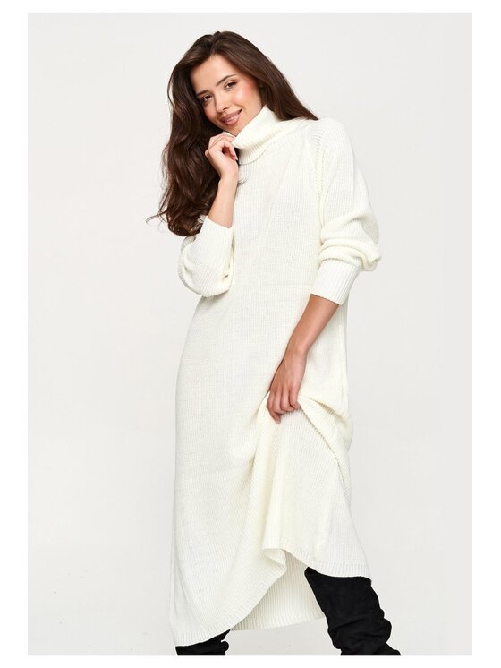 Makadamia Makadamia Sweter S181 Biały Loose Fit