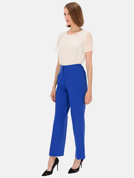 Potis & Verso Potis & Verso Spodnie damskie Gustawa Niebieski Slim Fit