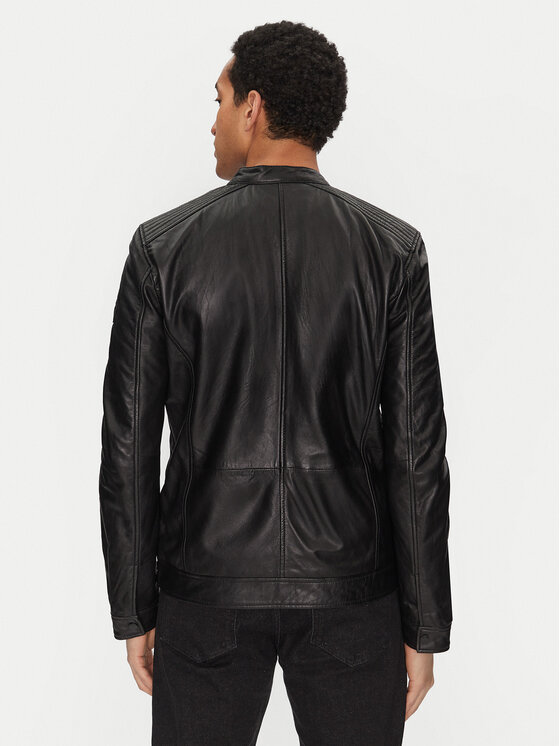 Mustang Mustang Lederjacke 310-24-055 Schwarz Regular Fit
