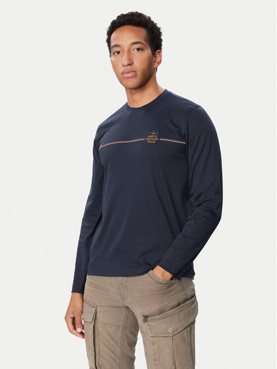 Aeronautica Militare Aeronautica Militare Тениска с дълъг ръкав 262TS2588UJ00663 Тъмносин Regular Fit