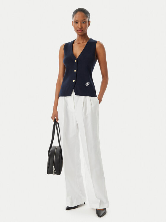 Tommy Hilfiger Tommy Hilfiger Marškinėliai WW0WW49707 Tamsiai mėlyna Slim Fit