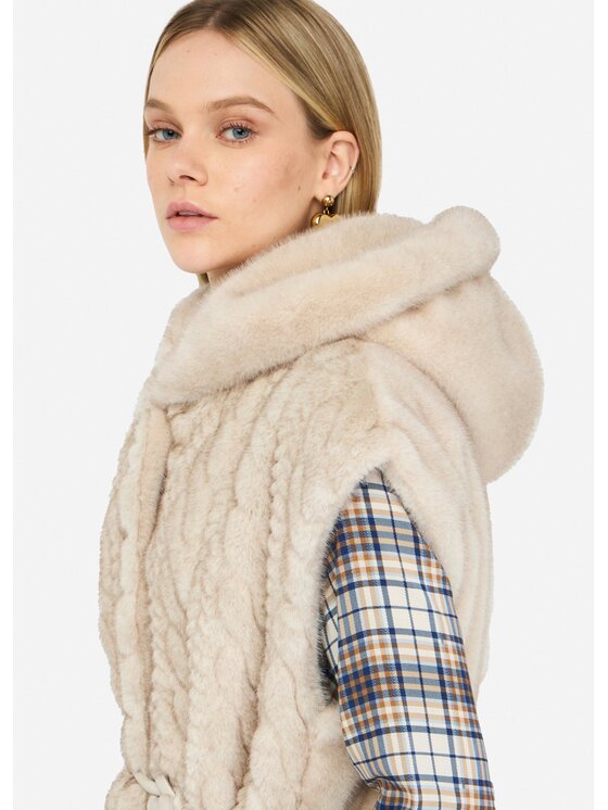 Liu Jo Liu Jo Gilet MF5364E1044W9868 Beige Regular Fit