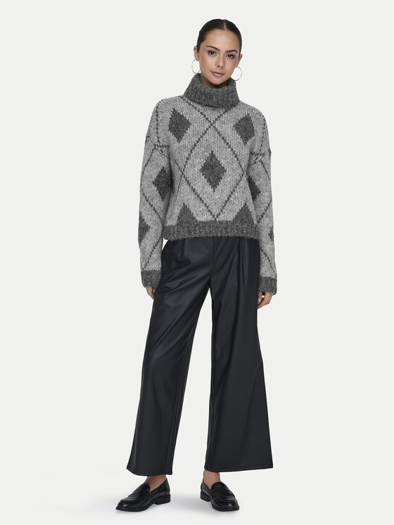 JDY JDY Bluză cu gât Zoey 15330718 Gri Loose Fit