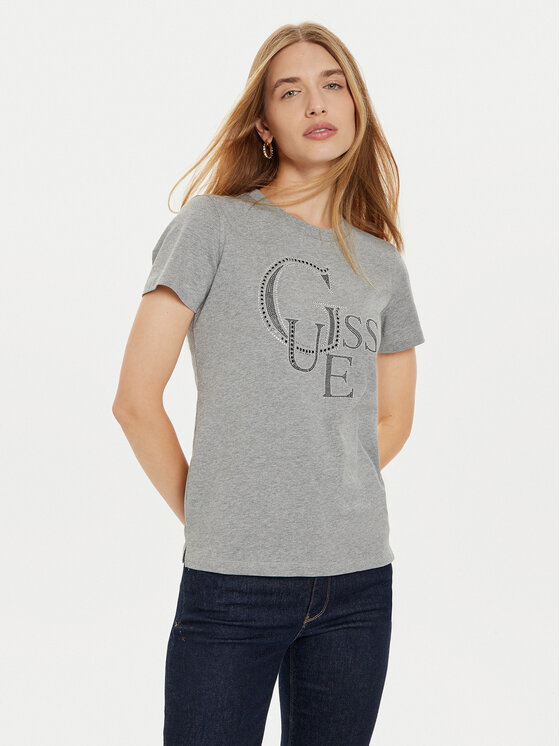 Guess Tričko W4BI16 I3Z14 Sivá Regular Fit