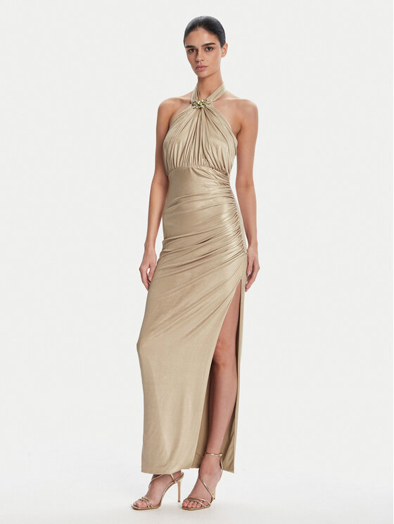 Fracomina Abito da sera FQ25SD3002W798T4 Oro Slim Fit, taglia : XS