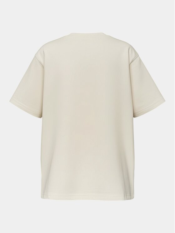 Nobrand Nobrand T-Shirt Tricou PELVIC-FRAME - T37386 Beżowy Basic Fit