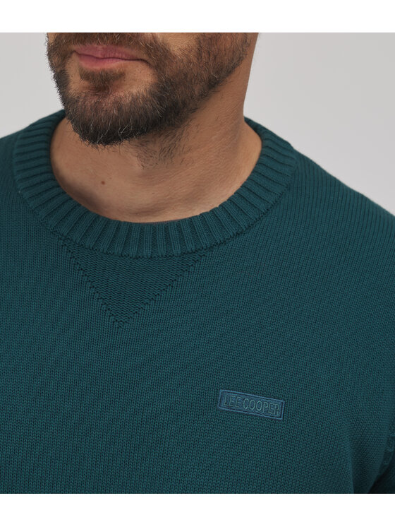 Lee Cooper Lee Cooper Sweter BILL Zielony ciemny Regular Fit